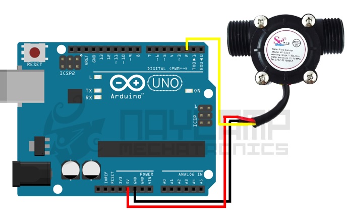 Conexines entre sensor de flujo y arduino